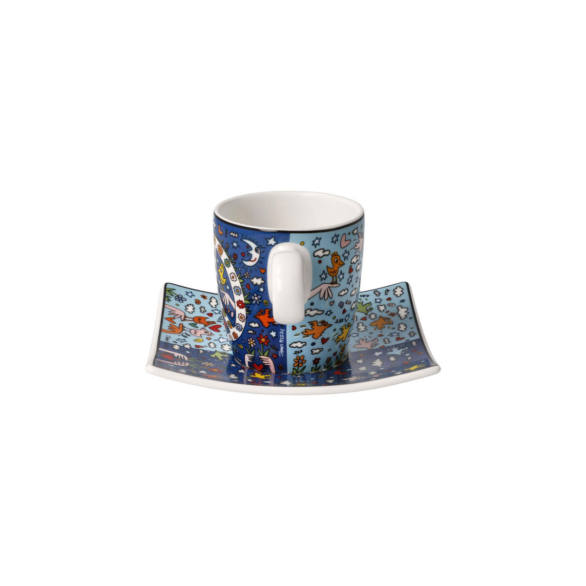 ESPRESSOTASSE James Rizzi - Give Peace a Chance, Fine Bone China, Bunt, 0.1 L - Multicolor, Keramik (0.1L) - Goebel