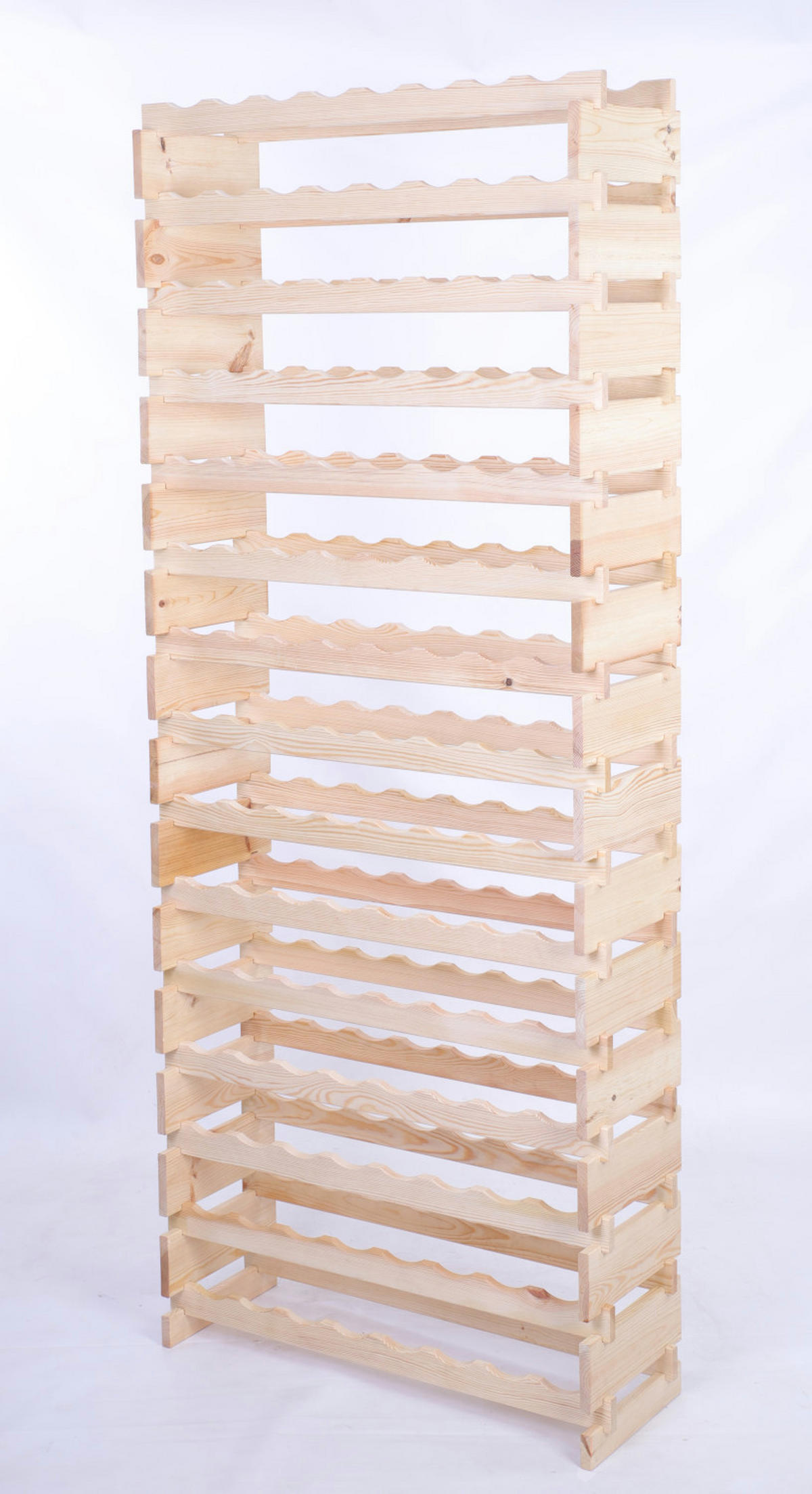 WEINREGAL VINOTECA FLEX PRO HxBxT 205x84x28cm 120 Flaschen auf 15 Ebenen Natur unbehandelt - Naturfarben, Holz (84/205/28cm) - PROREGAL