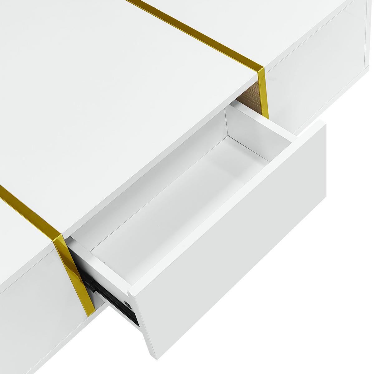 LOWBOARD 170/35/46 cm 100/60/41.5 cm Weiß aus MDF mit Hochglanz - Weiß, Holzwerkstoff (60/41.5/100cm) - OKMYHOME