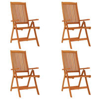 KLAPPBARE Gartenstühle 4er Set Massivholz Eukalyptus - Braun, Holz (58/112/71cm) - vidaXL