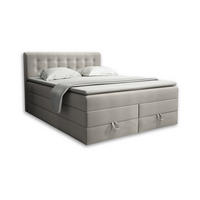 BOXSPRINGBETT VERNO 140/200 in Velour Beige - Beige, Holz/Holzwerkstoff (140/200cm) - Deine Möbel 24