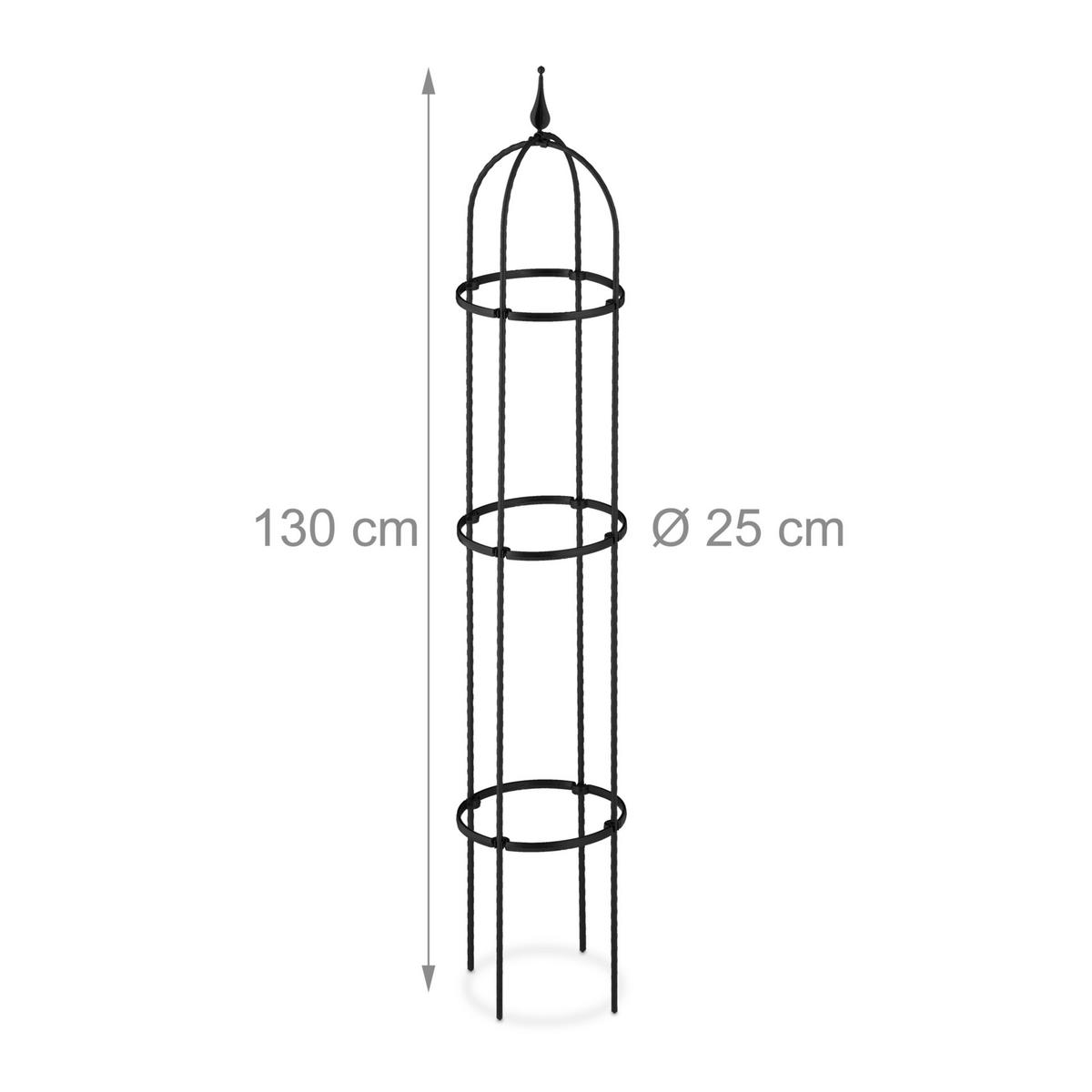 2XRANKHILFE - Schwarz, Kunststoff/Metall (25/130/25cm) - Relaxdays