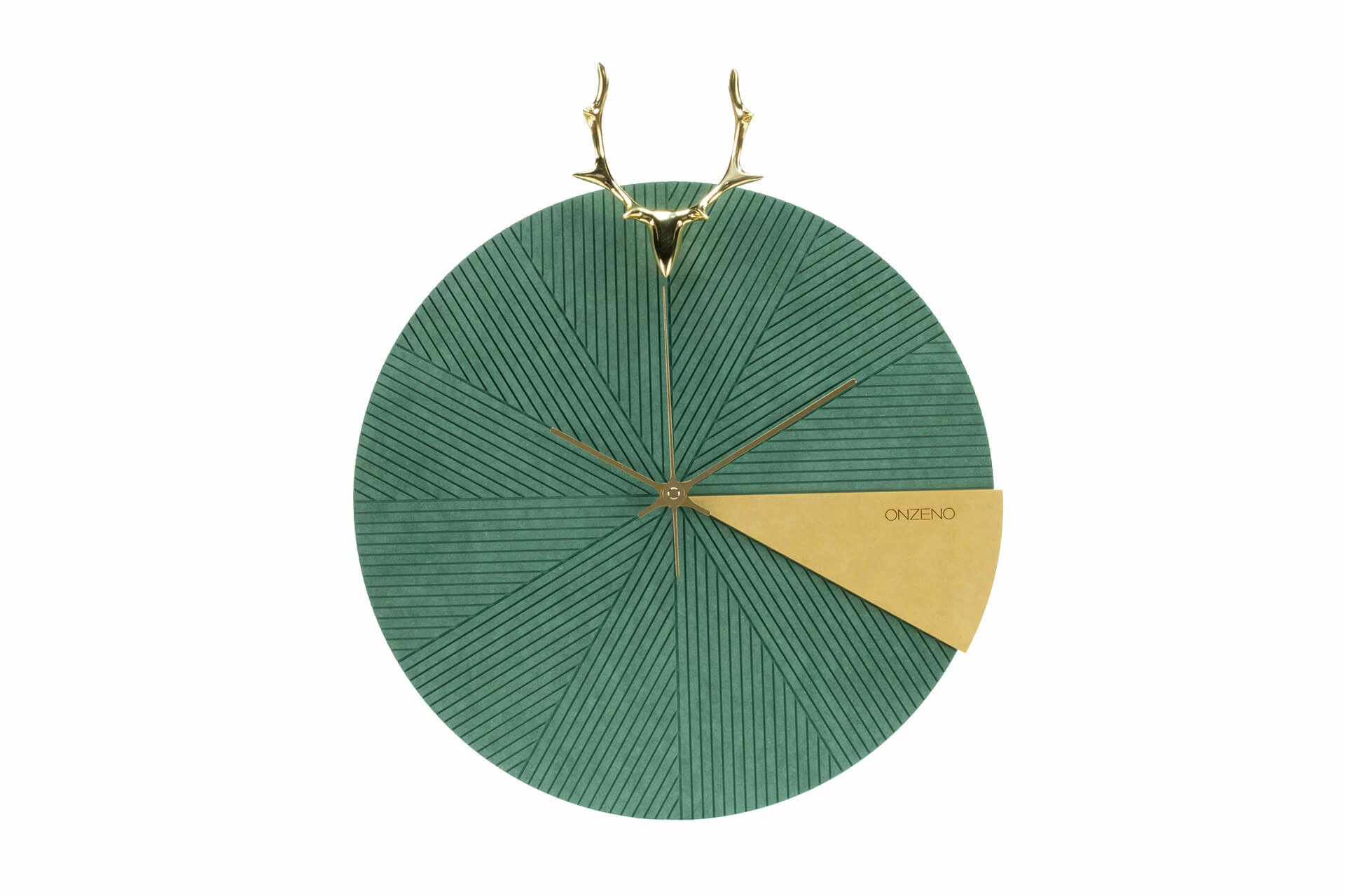 WANDUHR Design Grün 40/47 cm - Grün, Holzwerkstoff/Metall (40/47/2cm) - ONZENO