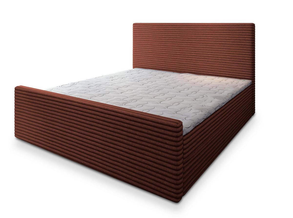 POSTEL BOXSPRING BRENTO 160x200 cm, s matrací a úložným prostorem, hnědá - hnědá, kompozitní dřevo/textil (160/200cm) - MASSENO