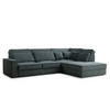 ECKSOFA Kirou Blau Webstoff - Rechts Seite - Blau/Schwarz, Holz/Holzwerkstoff (225/311cm) - Maison de Reve