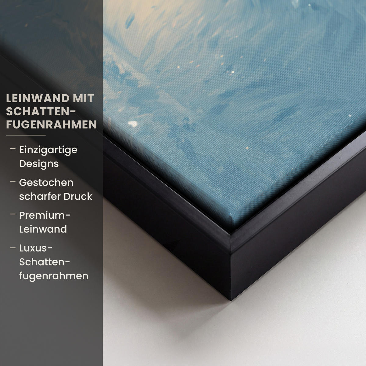 LEINWAND Bilder mit Rahmen - Weihnachtsdorf - Weihnachten - Schnee - Winter - 40x60 - Dunkelblau, Textil (40/60cm) - MuchoWow