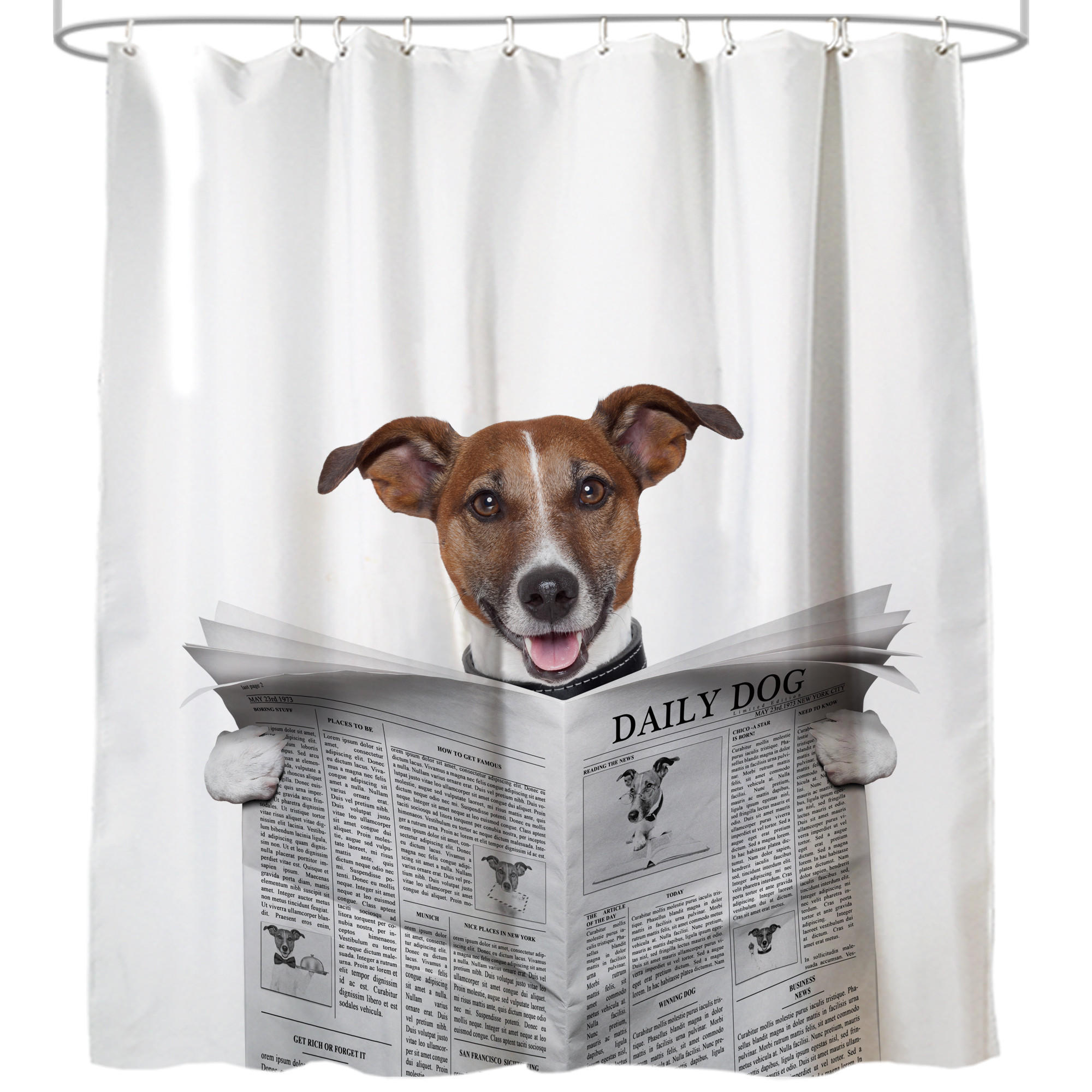 DUSCHVORHANG Newspaper 180 x 200 cm - Braun, Textil (180/200cm) - Sanilo