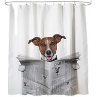 DUSCHVORHANG Newspaper 180 x 200 cm - Braun, Textil (180/200cm) - Sanilo