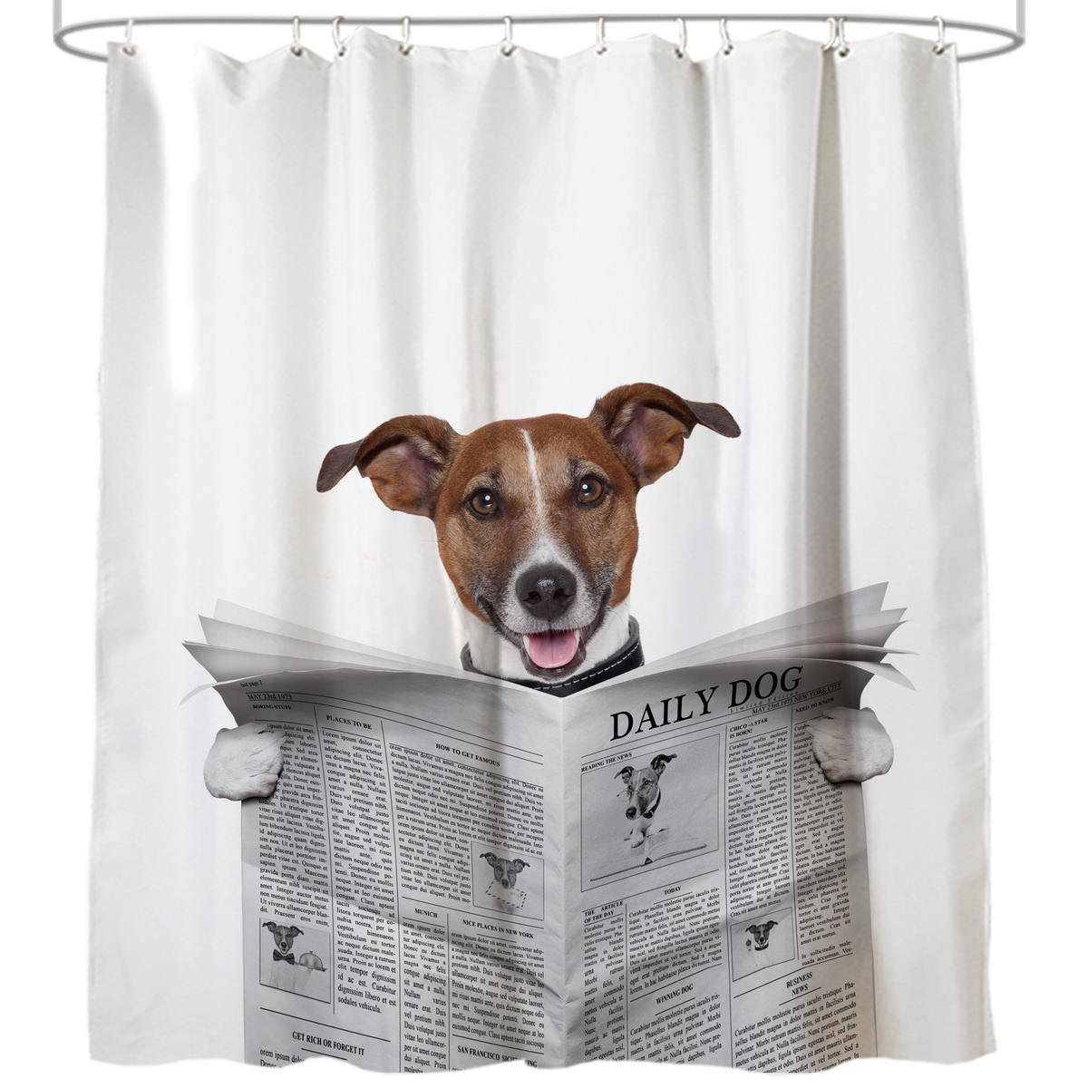 DUSCHVORHANG Newspaper 180 x 200 cm - Braun, Textil (180/200cm) - Sanilo