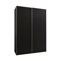 SCHWEBETÜRENSCHRANK 245,5/180/64 2-türig - Silberfarben/Schwarz, Holz/Metall (180/245/64cm) - Abiks Möbel