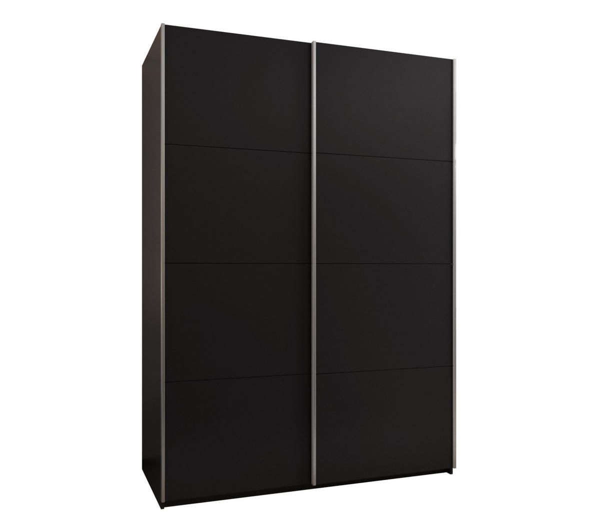 SCHWEBETÜRENSCHRANK 245,5/180/64 2-türig - Silberfarben/Schwarz, Holz/Metall (180/245/64cm) - Abiks Möbel