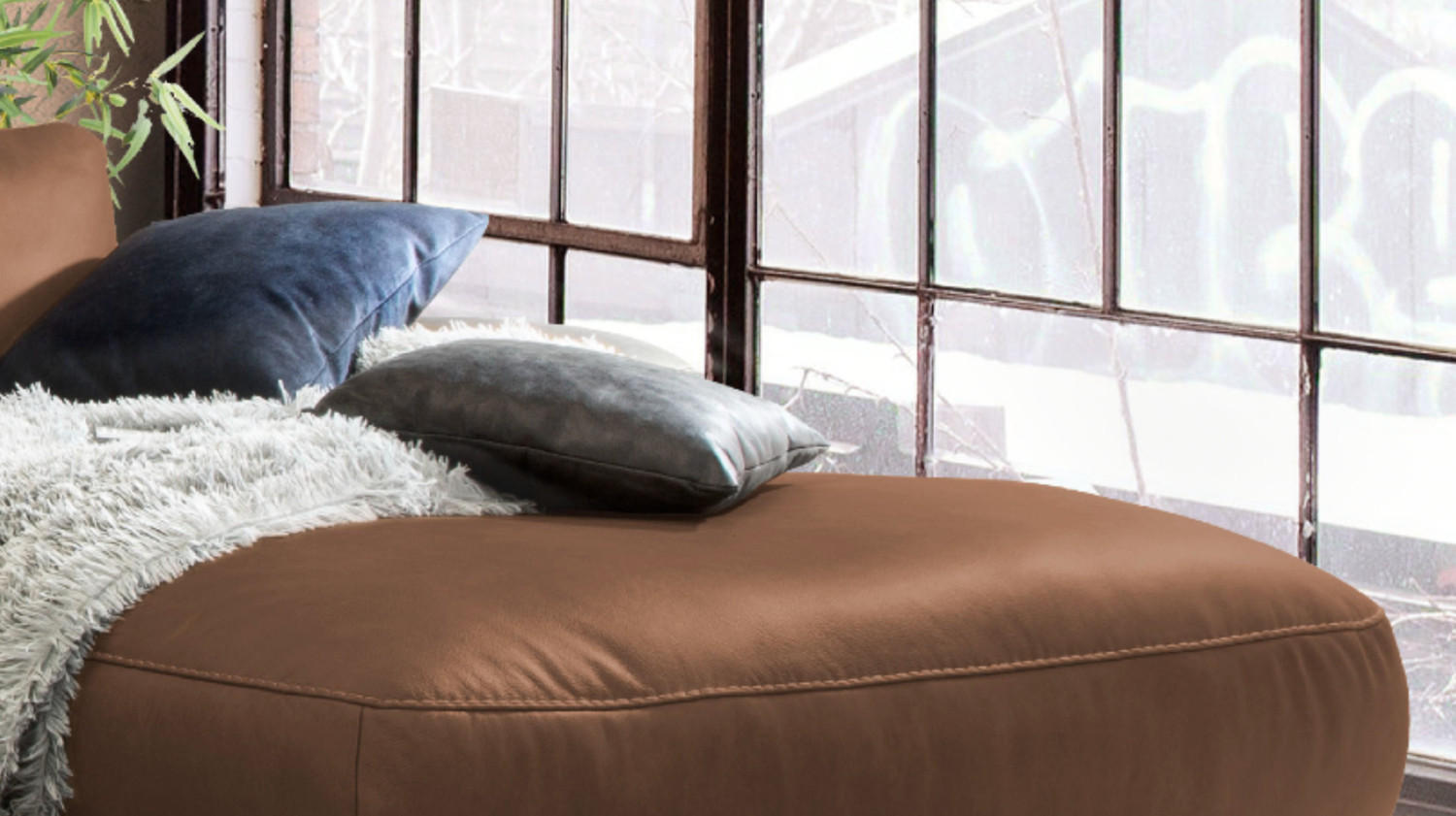 ECKSOFA MOTORISCH. RELAXFUNKTION LOLA Braun Leder - Dunkelbraun/Schwarz, Leder (233/178cm) - KAWOLA