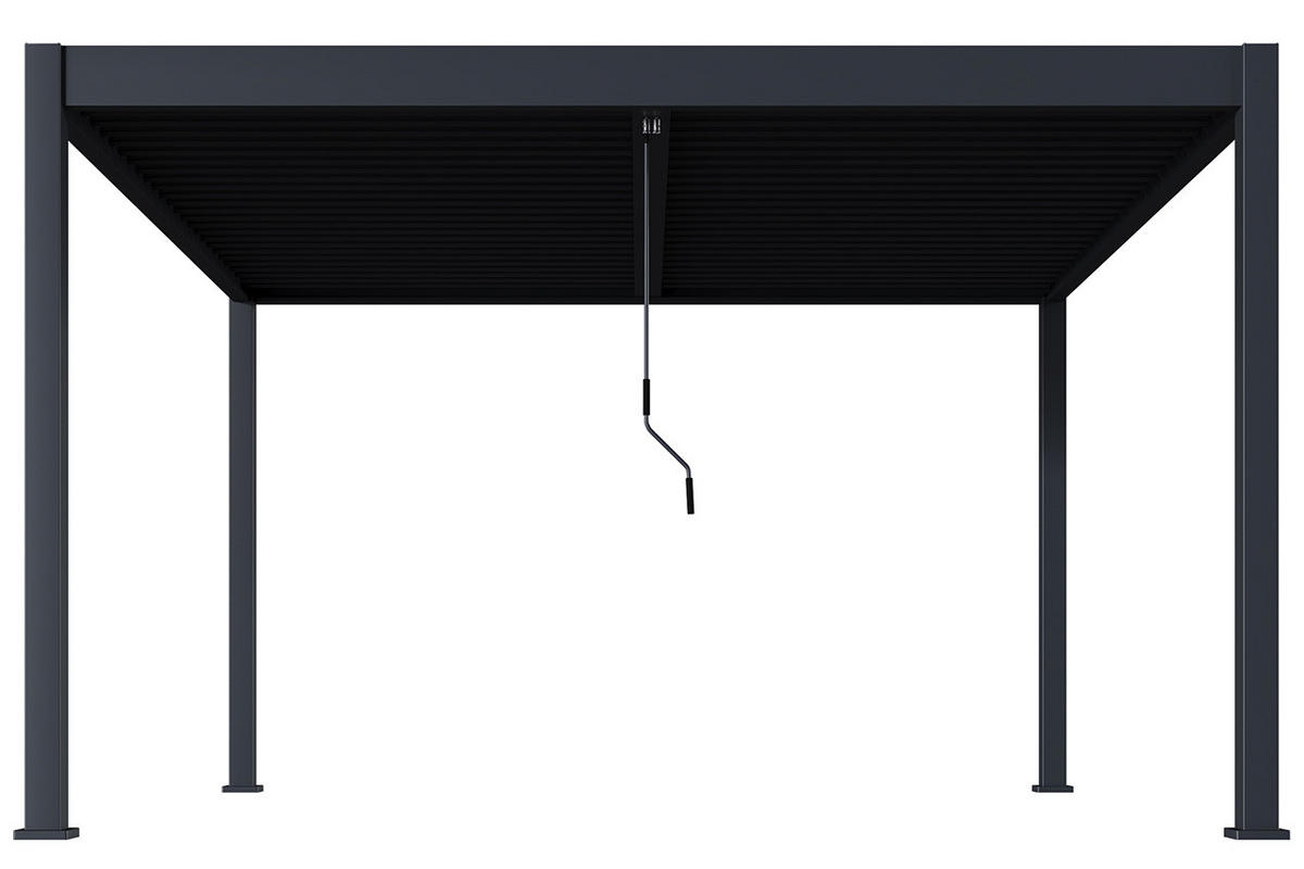LAMELLENDACH-PERGOLA Oasis 4 x 4 m Anthrazit Aluminium - Grau, Kunststoff (80/175/120cm) - Green Spirit