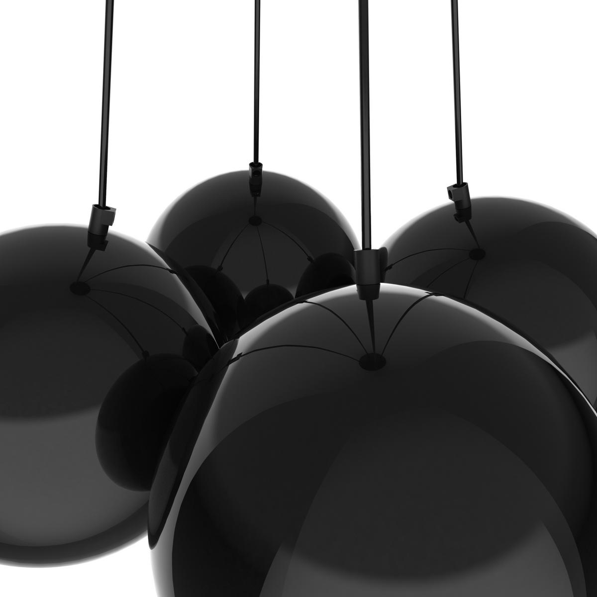 HÄNGELEUCHTE - Schwarz Hochglanz, Metall (25/25/20cm) - Lumicom