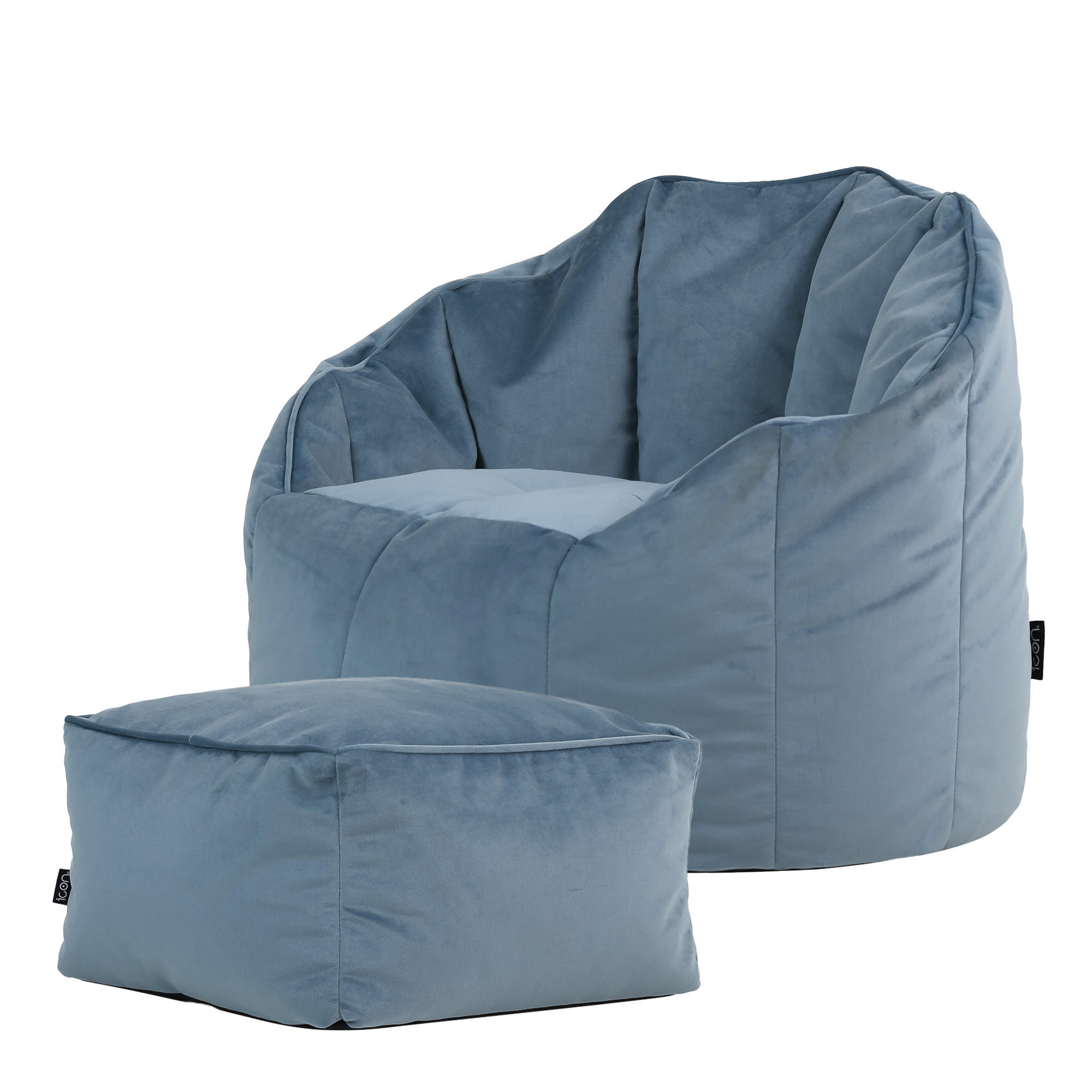 SITZSACK-SESSEL Sirena mit Hocker - Hellblau, Textil (77/64/64cm) - icon