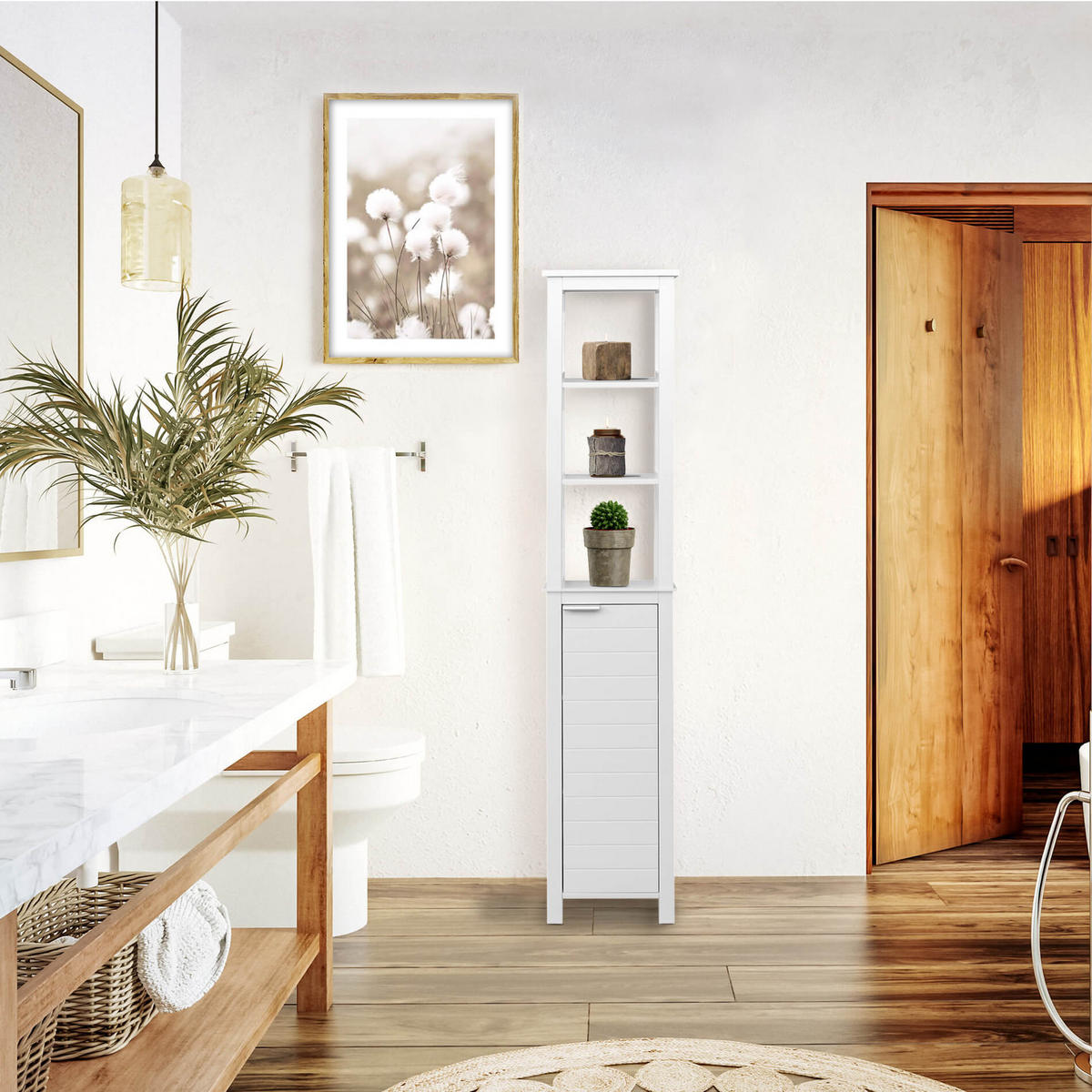 SÄULENSCHRANK Weiß 30/30/170 cm - Weiß, Holzwerkstoff (30/170/30cm) - Mobili Rebecca