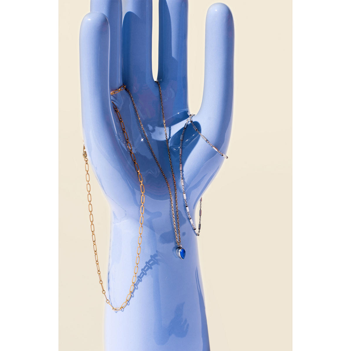 SCHMUCKSTÄNDER Arts of Parts Hand groß, Steingut, Blau, 12 x 7.5 x 30 cm - Blau, Keramik (7.5/30/12cm)