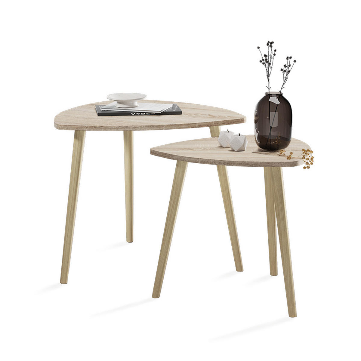 COUCHTISCH Twino Sonoma 60 x 50 cm 2er Set - Sonoma Eiche, Holzwerkstoff (60/60/50cm) - Vicco