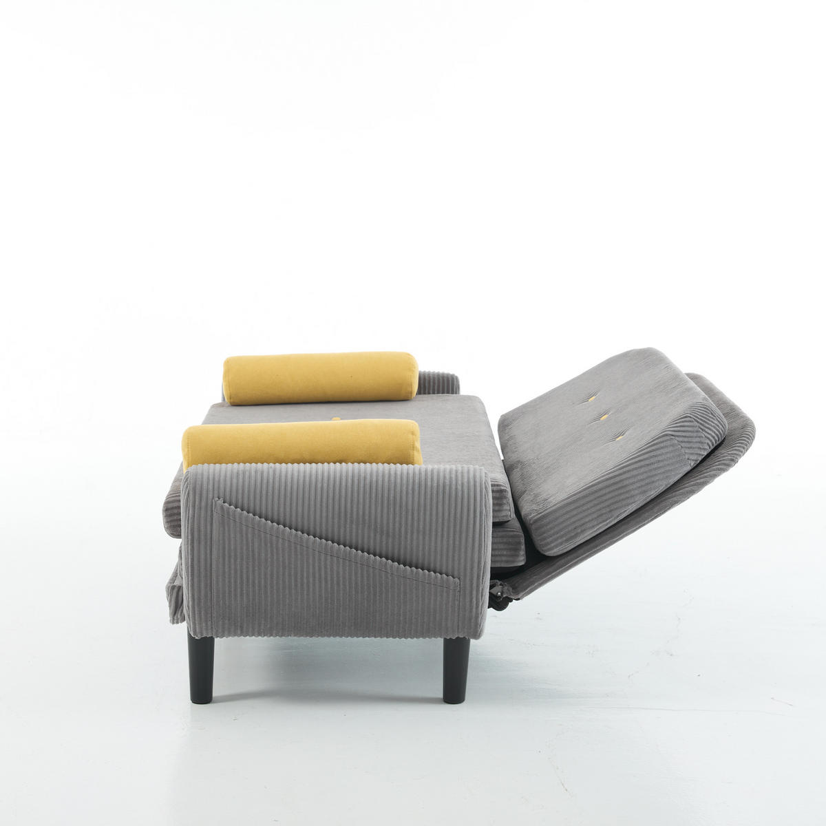 SCHLAFSOFA 133,5/77/85 cm Grau Cord mit Stauraum - Grau, Textil (77/85/133.5cm) - Oxeza