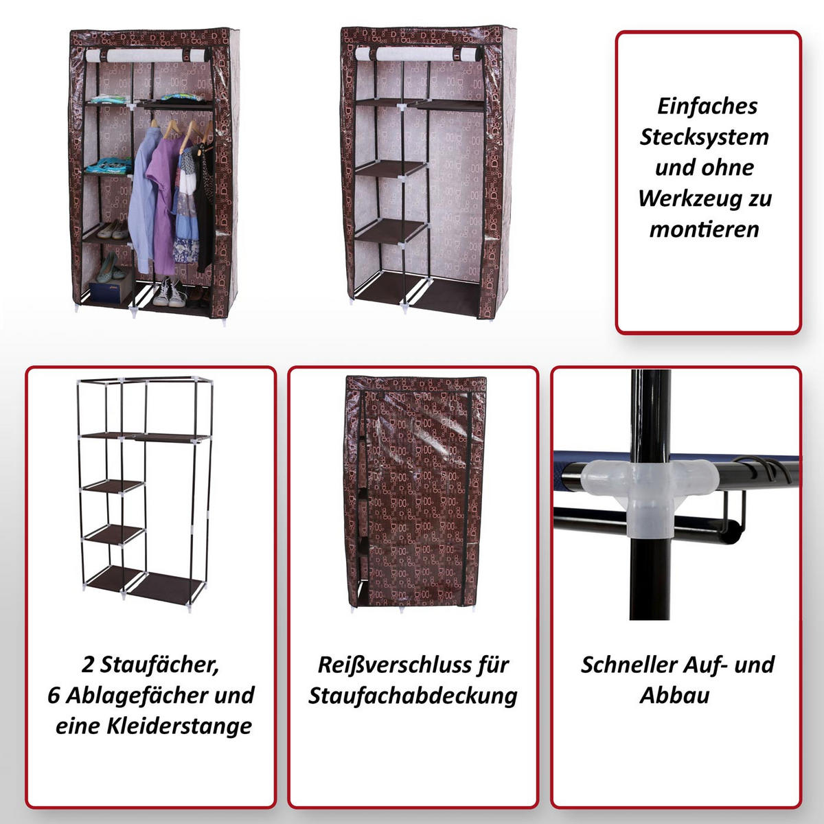 STOFFSCHRANK Braun - Braun, Metall (89/163/43cm) - MCW