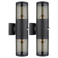 LED AUSSEN-WANDLEUCHTE Edelstahl Schwarz 2er Set - Schwarz, Metall (10.2/42/10.2cm) - Globo Lighting