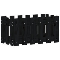 PFLANZKÜBEL Lattenzaun-Design Schwarz 60x30x30 cm Kiefernholz - Schwarz, Holz (60/30/30cm)