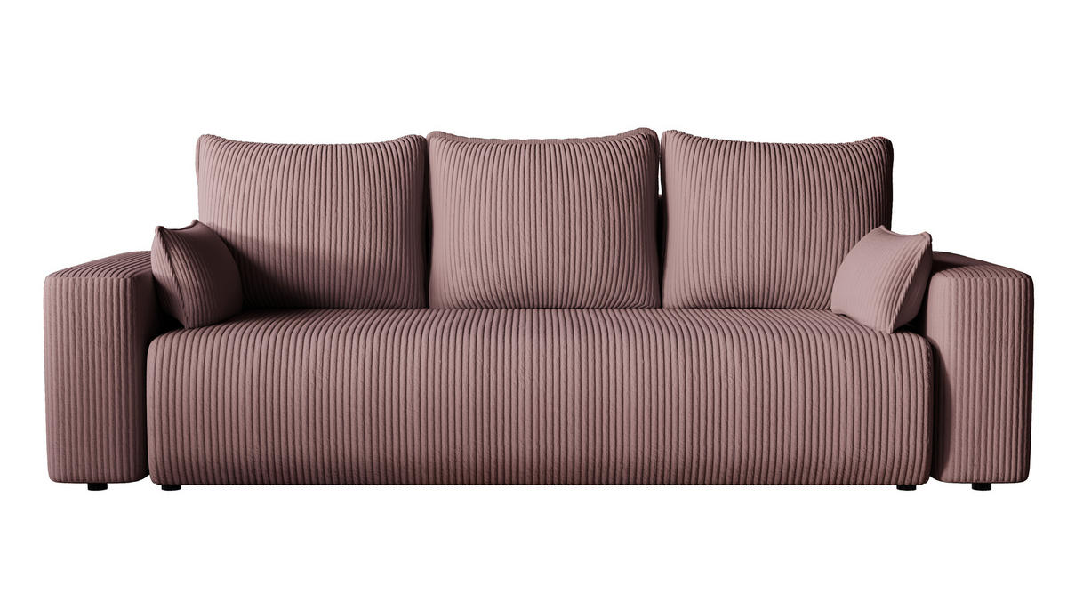 SOFA Bubi mit Bettkasten und Schlaffunktion, Cordstoff - Lila, Holzwerkstoff (242/85/95cm)