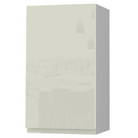 HÄNGESCHRANK Florence W2/40 Grau / RAL 1013 perlweiß HG 40 / 32,5 / 72cm - Türanschlag links - Weiß Hochglanz/Grau, Holz/Holzwerkstoff (40/72/32.5cm) - Feldmann-Wohnen