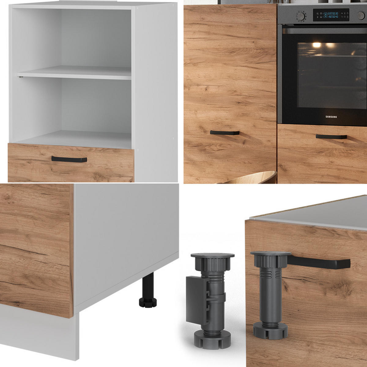 Honigeiche/Weiß, Holzwerkstoff (180/81.6/46cm) - Vicco