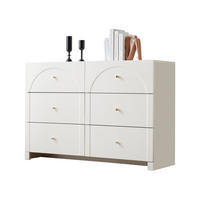 SIDEBOARD 120x40x82 cm, 6 Schubladen, Goldgriffe, Weiß - Weiß, Holz (120/82/40cm)