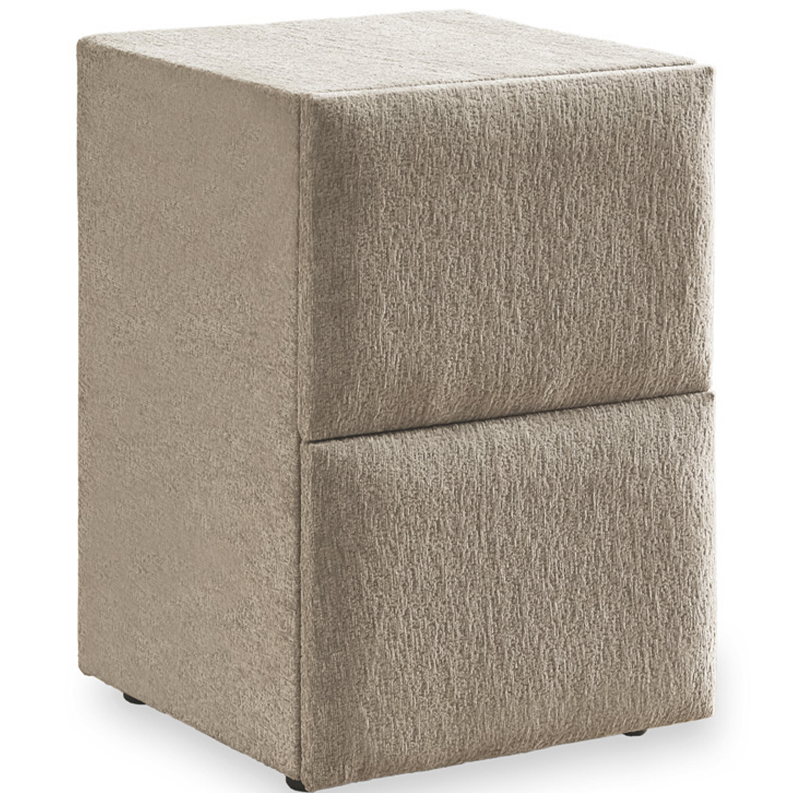 NACHTTISCH DAVIS 45/45/60 cm, Helltaupe, zwei Schubladen - Taupe/Schwarz, Holz/Kunststoff (45/60/45cm) - Consilio Concept