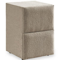 NACHTTISCH DAVIS 45/45/60 cm, Helltaupe, zwei Schubladen - Taupe/Schwarz, Holz/Kunststoff (45/60/45cm) - Consilio Concept