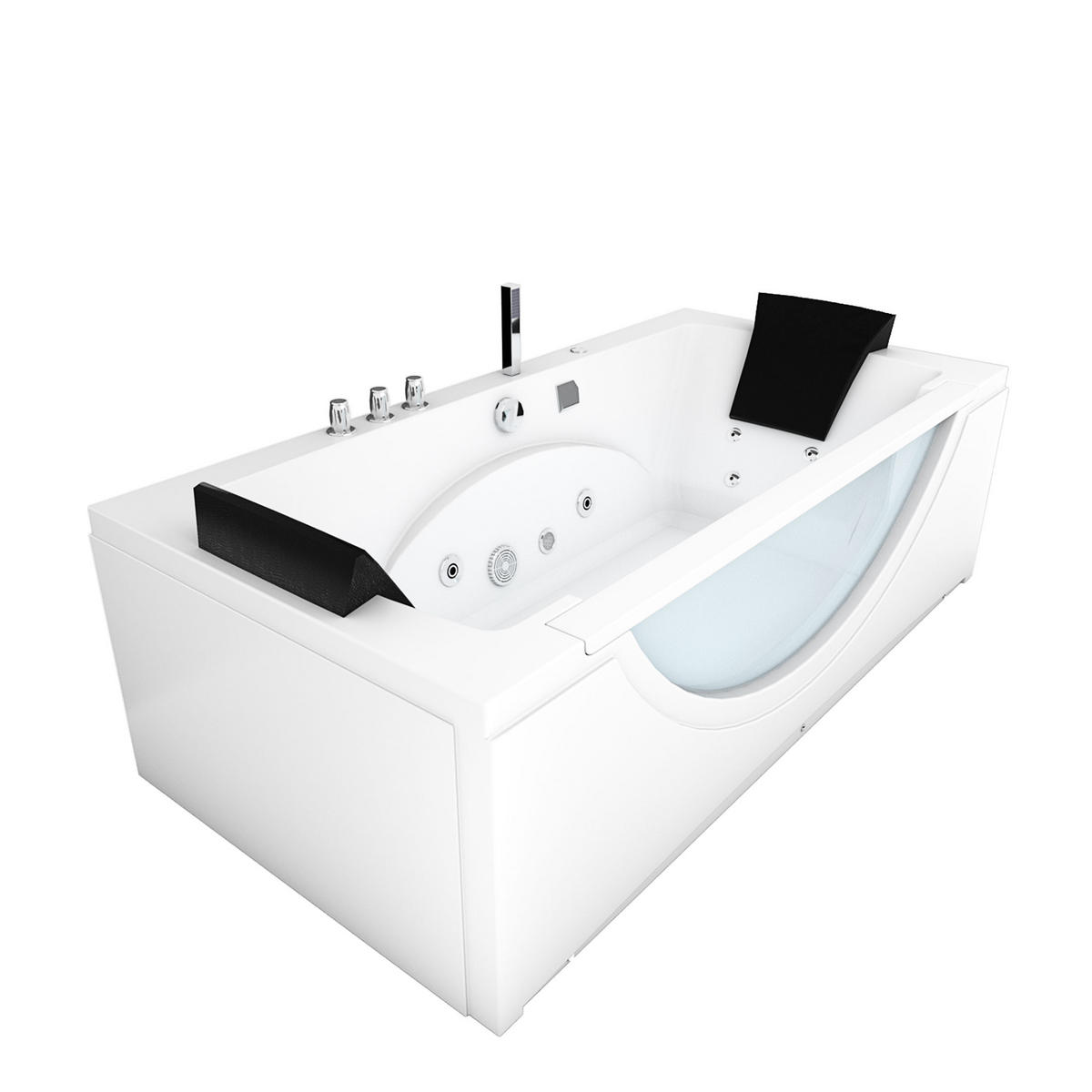 WHIRLPOOL Badewanne Eckwanne Wanne W81-C 180x90cm - Weiß, Glas/Kunststoff (90/55/180cm) - AcquaVapore by Sandra Jentho