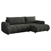 ECKSOFA Haiti, Seite: Rechts 2R+LC - Anthrazit/Schwarz, Holz/Textil (276/156cm) - MIRJAN24
