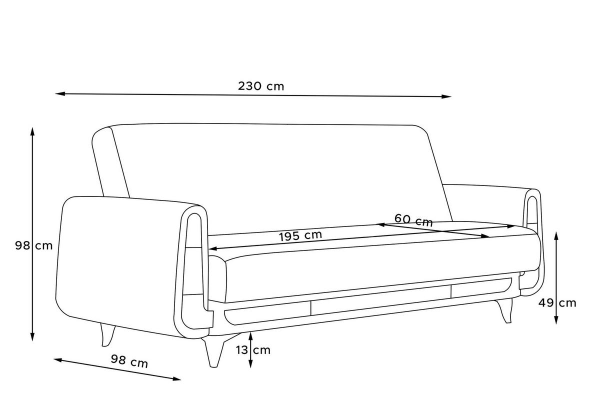 3-SITZER-SCHLAFSOFA GUSTAVO II mit Armlehnen, Graubeige - Greige/Beige, Holz/Holzwerkstoff (230/98/98cm) - KONSIMO®