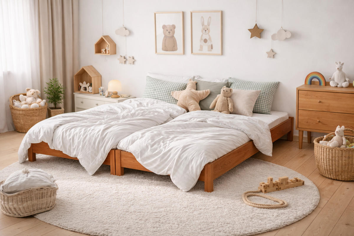 STAPELBETTEN 2-er Set Sendi 180x80 teak - Braun, Holzwerkstoff - LUKDOM