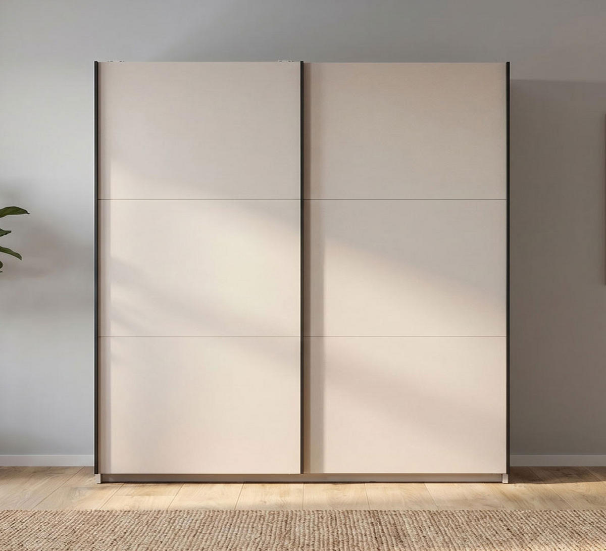 SCHWEBETÜRENSCHRANK Tetrix Kaschmir 183 / 60 / 195,5cm - Kaschmir/Braun, Holzwerkstoff (183/196/60cm) - Feldmann-Wohnen
