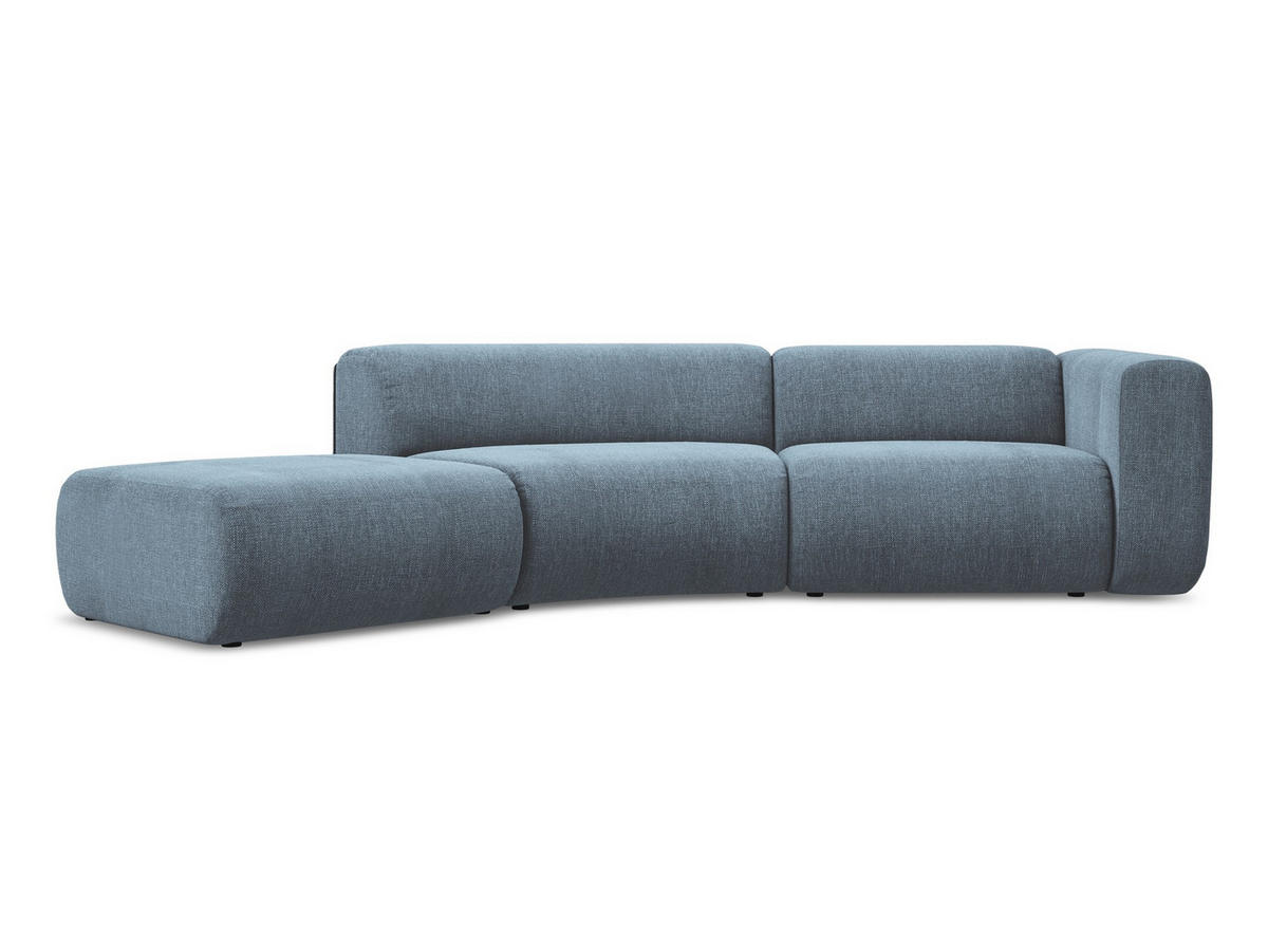 4-SITZER-SOFA Chenille Stoff Blau - Blau/Blaugrau, Kunststoff/Textil (335/70/166cm) - Makamii