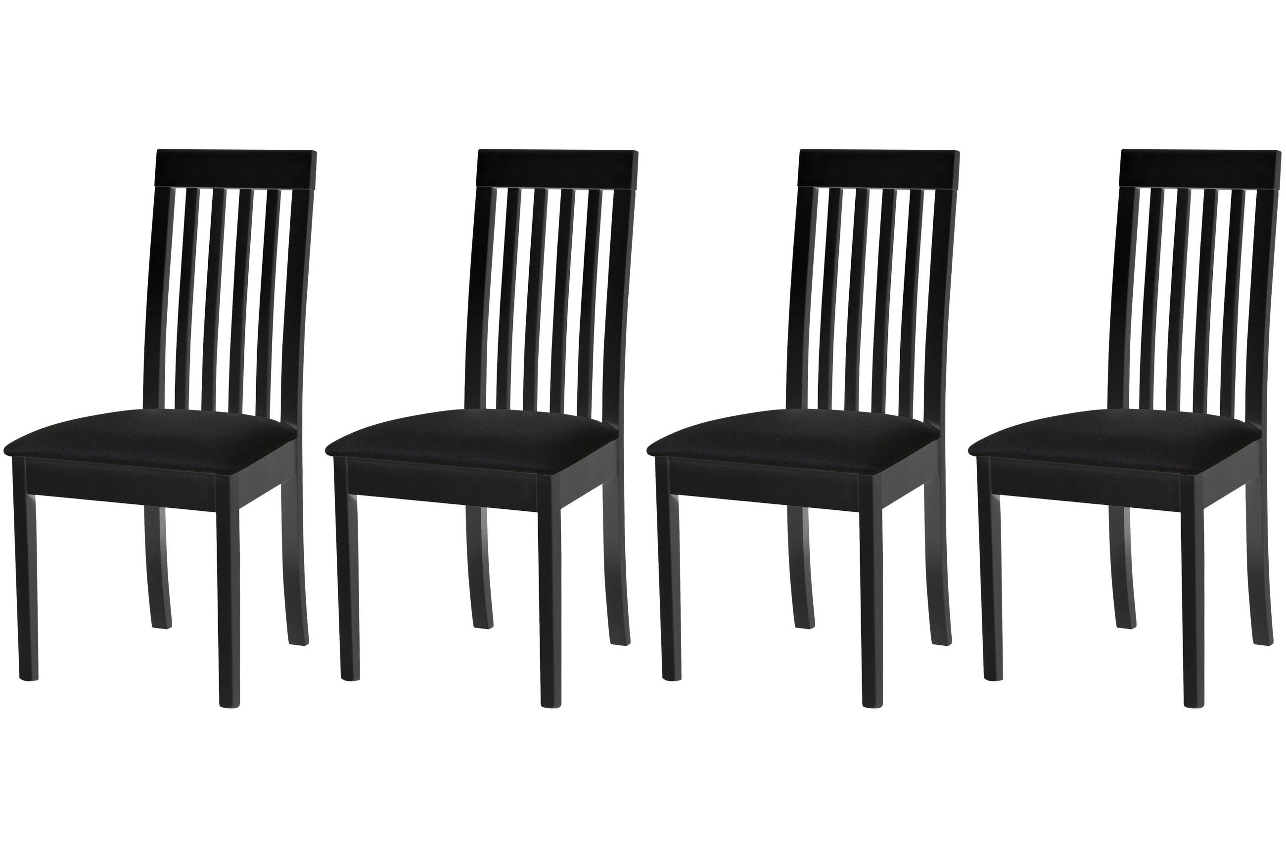 STUHL Roma 9 (4er Set) - Schwarz, Holz (47/96/43cm) - Leaf Design