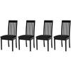 STUHL Roma 9 (4er Set) - Schwarz, Holz (47/96/43cm) - Leaf Design