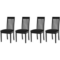STUHL Roma 9 (4er Set) - Schwarz, Holz (47/96/43cm) - Leaf Design