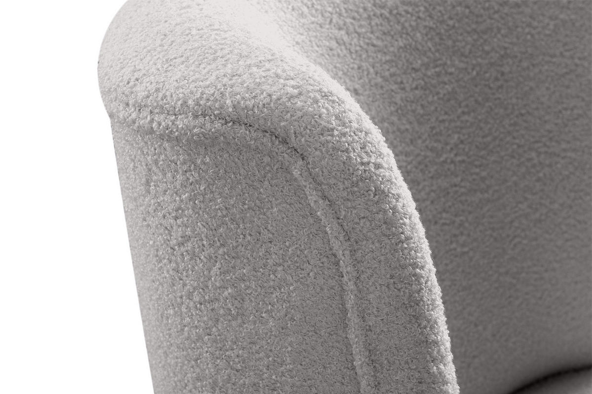 COCKTAILSESSEL APPA uf hohen schwarz lackierten Beinen aus Buchenholz, aus recyceltem Boucle-Stoff, Hellgrau/Schwarz - Hellgrau/Schwarz, Holz/Textil (63/89/65cm) - KONSIMO®