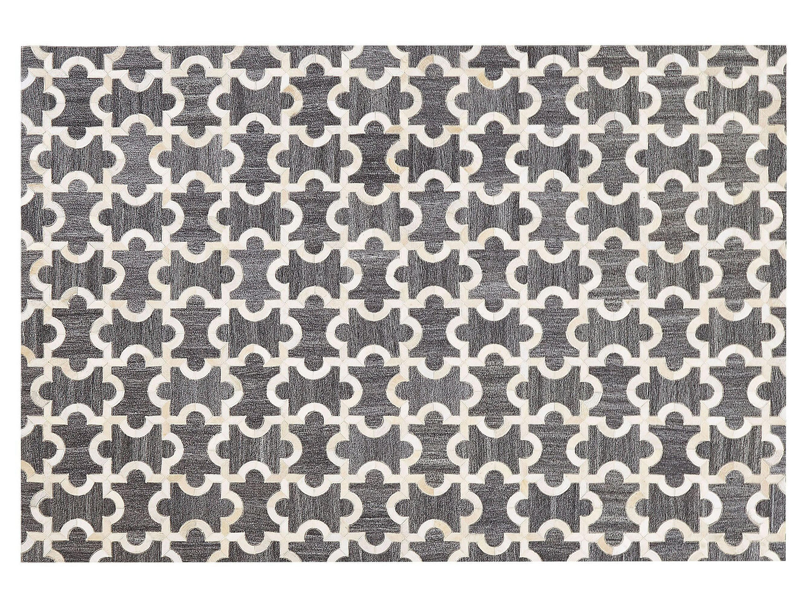PATCHWORK-TEPPICH Yedisu 200/140 cm - Grau, Fell (140/200cm) - Beliani