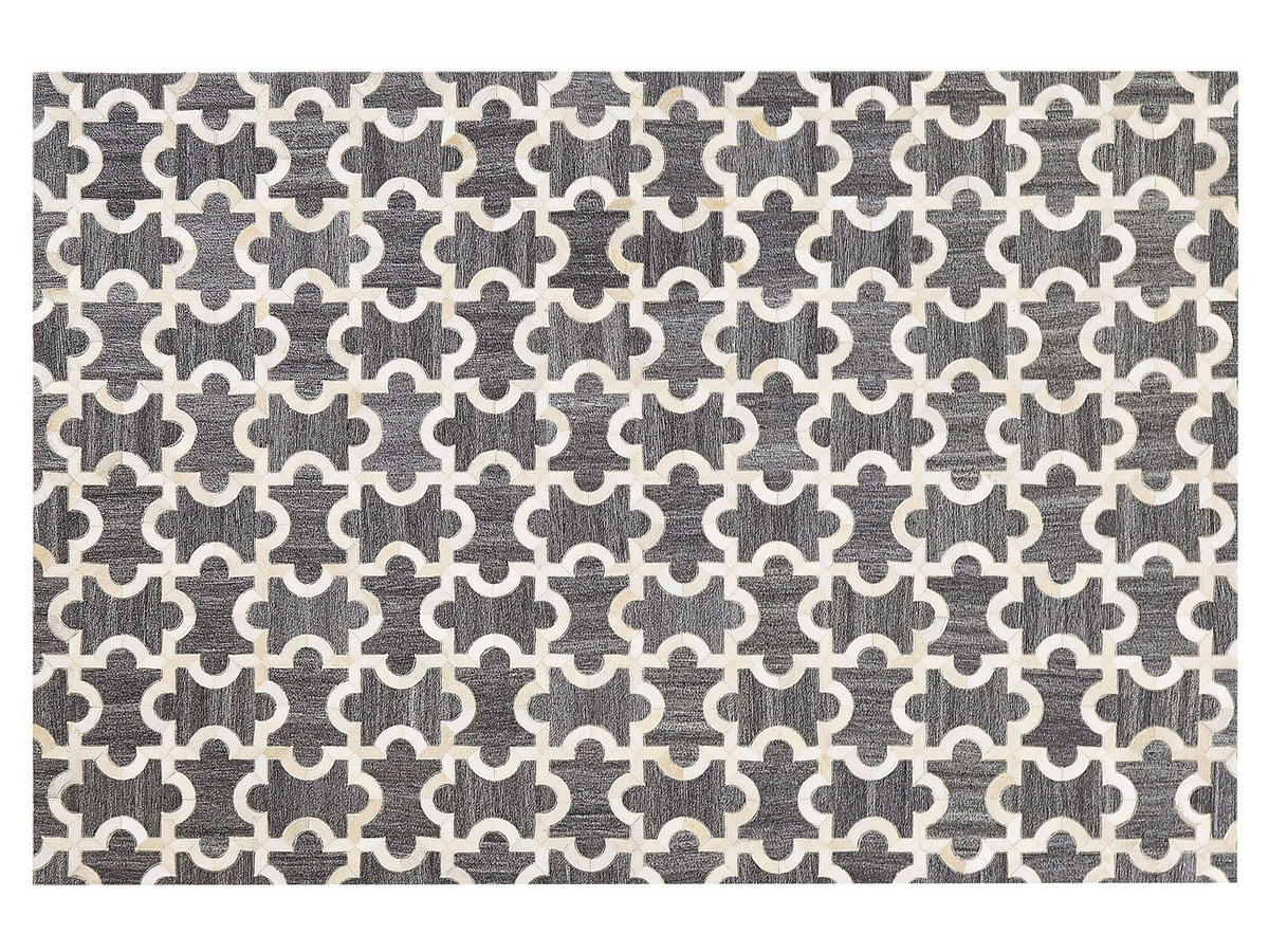 PATCHWORK-TEPPICH Yedisu 200/140 cm - Grau, Fell (140/200cm) - Beliani
