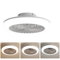 DECKENVENTILATOR 46cm LED Licht Blattloses Design Fernbedienung - Weiß, Kunststoff (45.7/45.7/14.5cm) - CASIVA