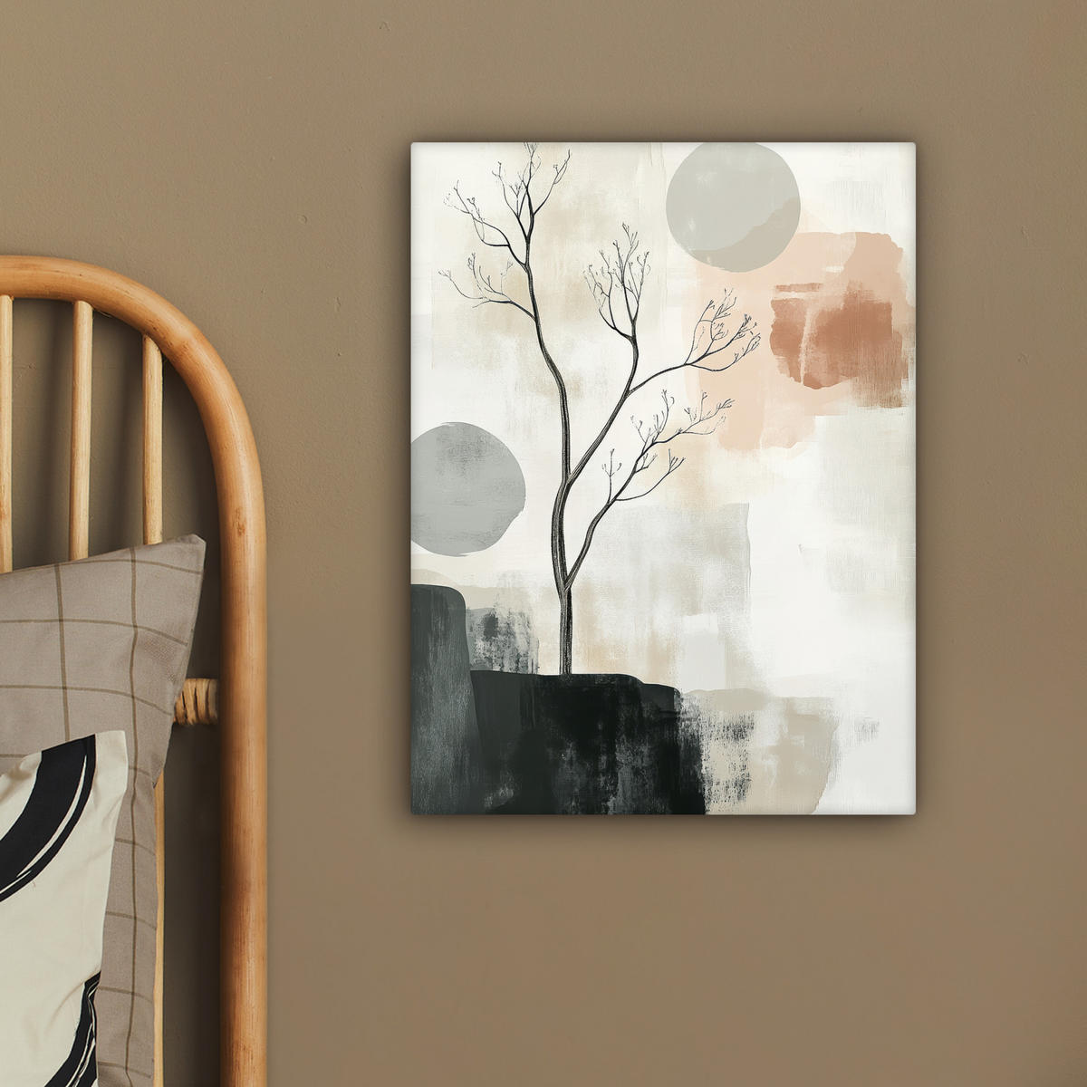 LEINWANDBILD Wabi sabi - Beige - Pflanze 30x40 cm - Sandfarben, Textil (30/40cm) - MuchoWow