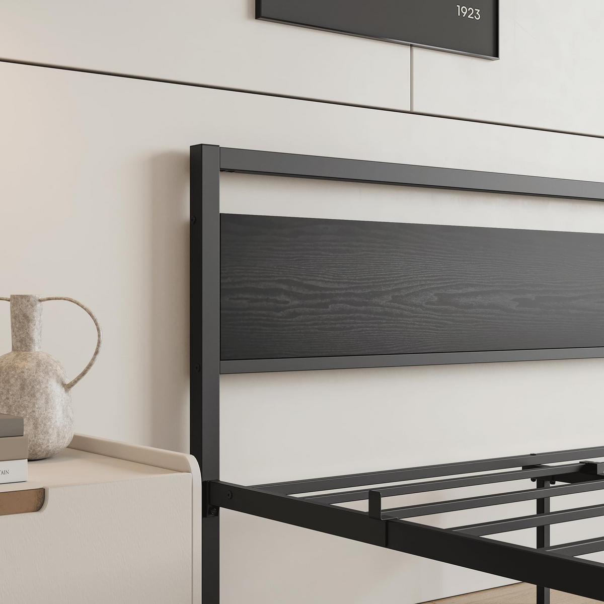METALLBETT 140/200 cm DE-33024 mit Lattenrost und Stauraum Schwarz - Schwarz, Metall (140/200cm) - ComfortXL