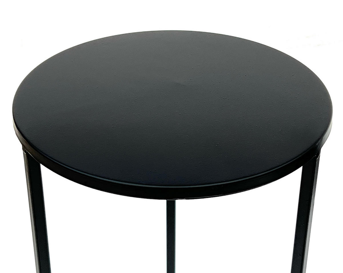 BLUMENHOCKER 2er Set Metall Schwarz Rund 96316 - Schwarz, Metall (25/60/25cm) - DanDiBo