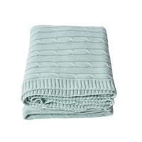 STRICKDECKE 150/200 cm, Baumwolle mit Rautenmuster - Blau, Textil (150/200cm) - Homescapes