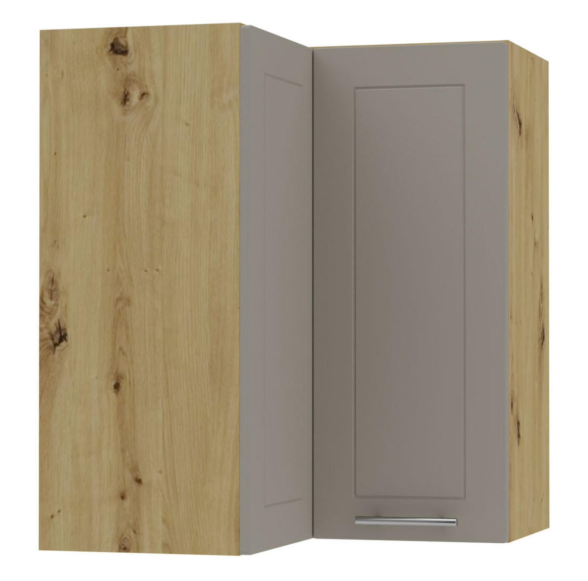 ECKHÄNGESCHRANK Kvantum W12/60 Beige Matt / Eiche Artisan Matt 60 / 60 / 72cm - Beige/Eiche Artisan, Holz/Holzwerkstoff (60/72/60cm) - Feldmann-Wohnen
